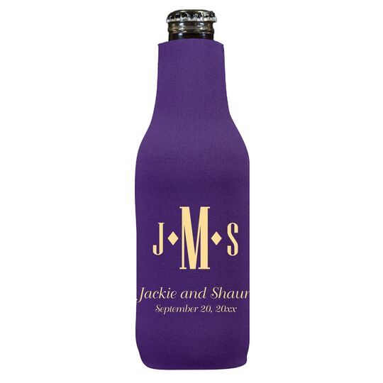 Condensed Monogram with Text Bottle Huggers